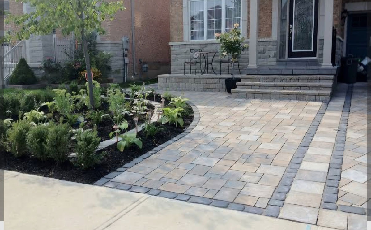 Retaining wall and armour stone landscaping project